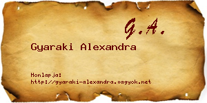 Gyaraki Alexandra névjegykártya